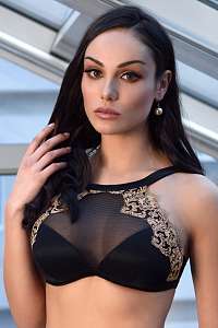 Miss Rosy Luxusná podprsenka Bibi Push-Up čierno-zlatá 75/C