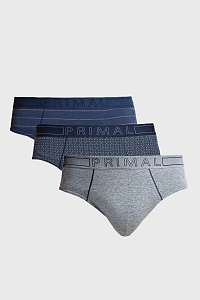 Primal 3 PACK modro-sivých slipov Loppo viacfarebná XXL