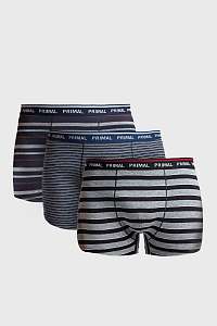 Primal 3 PACK pruhovaných boxeriek Jeremy viacfarebná XL