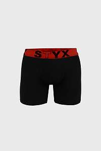 STYX Čierne boxerky STYX s červenou gumou ČIERNA L