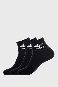 Umbro 3 PACK čiernych členkových ponožiek Umbro ČIERNA-42
