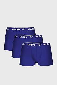 Umbro 3 PACK modrých bavlnených boxeriek Umbro modrá S