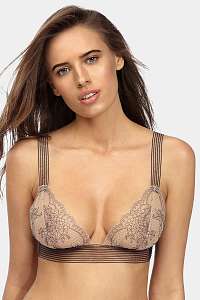 V.I.P.A Ltd Podprsenka Bralette Tattoo Nude nevystužená béžovo-čierna L