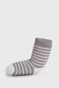 Wola Detské protišmykové ponožky pruhované sivobiela 21-23