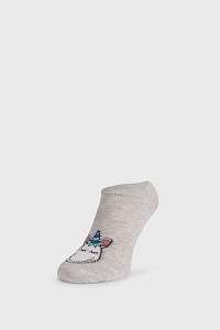 Wola Dievčenské ponožky Jednorožec šedá-35