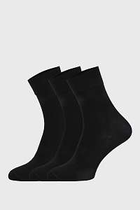 Ysabel Mora 3 PACK čiernych športových ponožiek ČIERNA-46