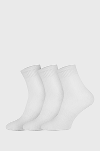 Ysabel Mora 3 PACK stredne vysokých bielych ponožiek biela-46