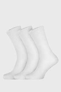 Ysabel Mora 3 PACK vysokých bielych ponožiek biela-46