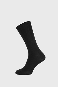 Ysabel Mora Čierne rebrované ponožky ČIERNA-46