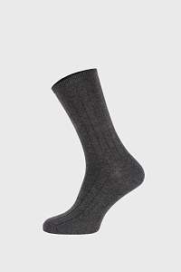 Ysabel Mora Sivé rebrované ponožky šedá-46