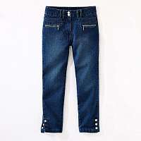 Blancheporte Džínsové 3/4 nohavice s gombíkmi na koncoch nohavíc modrá