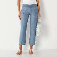 Blancheporte 7/8 džínsové nohavice zapratá modrá svetlá