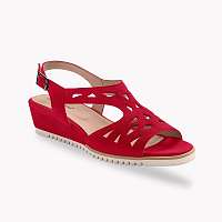 Blancheporte Ažúrové sandále, koža, červené červená
