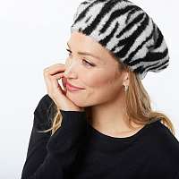 Blancheporte Baretka s imitáciou kožušiny a zebrím vzorom zebra