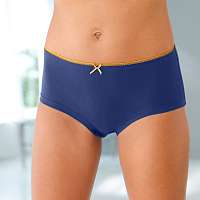 Blancheporte Bavlnené nohavičky shorty sa zladeným motívom hviezdičiek, súprava 4 ks nám.modrá/šafránová