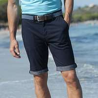 Blancheporte Bermudy s ohrnutím chambray nám.modrá