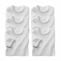 Blancheporte Biele spodné tričko s okrúhlym výstrihom, sada 6 ks biela 141/148 (6XL)