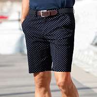 Blancheporte Chino bermudy s minimalistickým vzorom nám.modrá/biela