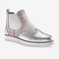 Blancheporte Členkové topánky z 2 materiálov, metalické sivá/antracitová