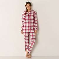 Blancheporte Dámske kockované pyžamo čerešňová