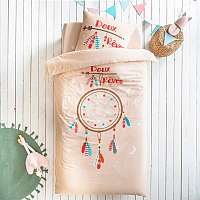 Blancheporte Detská posteľná súprava Doudou s potlačou lapača snov, bavlna ružová obliečka na vankúš 65x65cm