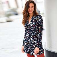 Blancheporte Dlhá košeľa s potlačou a lampasmi nám.modrá