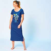 Blancheporte Dlhá nočná košeľa, motív rozety modrá