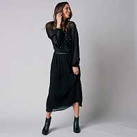 Blancheporte Dlhá plisovaná sukňa z voálu čierna