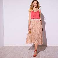 Blancheporte Dlhá rozšírená sukňa s minimalistickým dizajnom béžová/korálová