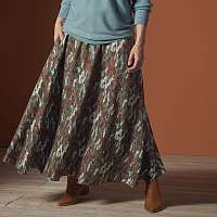 Blancheporte Dlhá sukňa s etno vzorom khaki