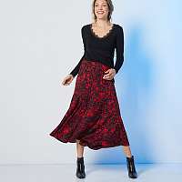 Blancheporte Dlhá sukňa s potlačou čierna/červená