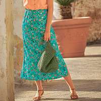 Blancheporte Dlhá sukňa s potlačou zelená mätová
