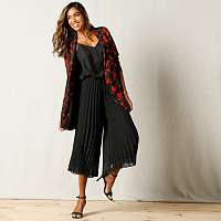 Blancheporte Dlhé sako s potlačou kvetín čierna/červená