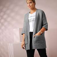 Blancheporte Dlhý sveter s vrúbkovým vzorom sivá