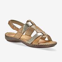 Blancheporte Dvojfarebné kožené sandále béžová
