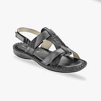 Blancheporte Dvojfarebné kožené sandále, čierne čierna