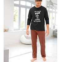 Blancheporte Dvojfarebné pyžamo s dlhými rukávmi nohavicami čierna/medená 77/86 (S)