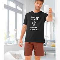 Blancheporte Dvojfarebné pyžamo s krátkymi rukávmi a šortkami čierna/medená 77/86 (S)