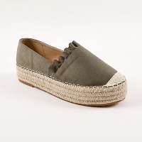 Blancheporte Espadrilky s volánikmi, vzhľad semišu khaki