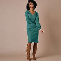 Blancheporte Jednofarebná pletená sukňa, kašmírová na dotyk smaragová