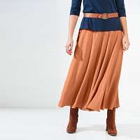 Blancheporte Jednofarebná vzdušná sukňa karamelová 58