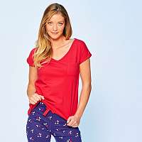 Blancheporte Jednofarebné pyžamové tričko s krátkymi rukávmi červená