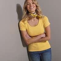 Blancheporte Jednofarebné tričko s krátkymi rukávmi šafranová