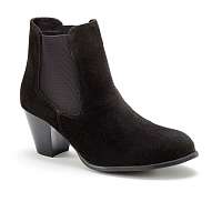 Blancheporte Kožené nízke čižmy na podpätku čierna