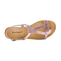 Blancheporte Kožené sandále, metalické ružová