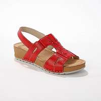 Blancheporte Kožené sandále pre širšie chodidlá, červené červená