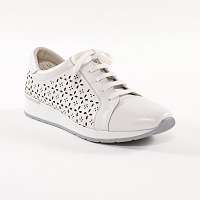 Blancheporte Kožené tenisky s ažúrou, biele biela
