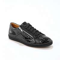 Blancheporte Kožené tenisky so vzorom krokodílej kože, nízke čierna
