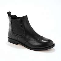 Blancheporte Kožené vysoké topánky s perforáciou, čierne čierna