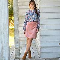 Blancheporte Mierne rozšírená sukňa so semišovým vzhľadom ružové drevo